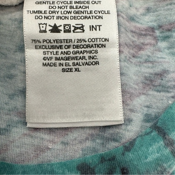 Y2K Harley Davidson Skull Sheer Shirt Multicolor Fitted Slim Women’s XL - Picture 5 of 5